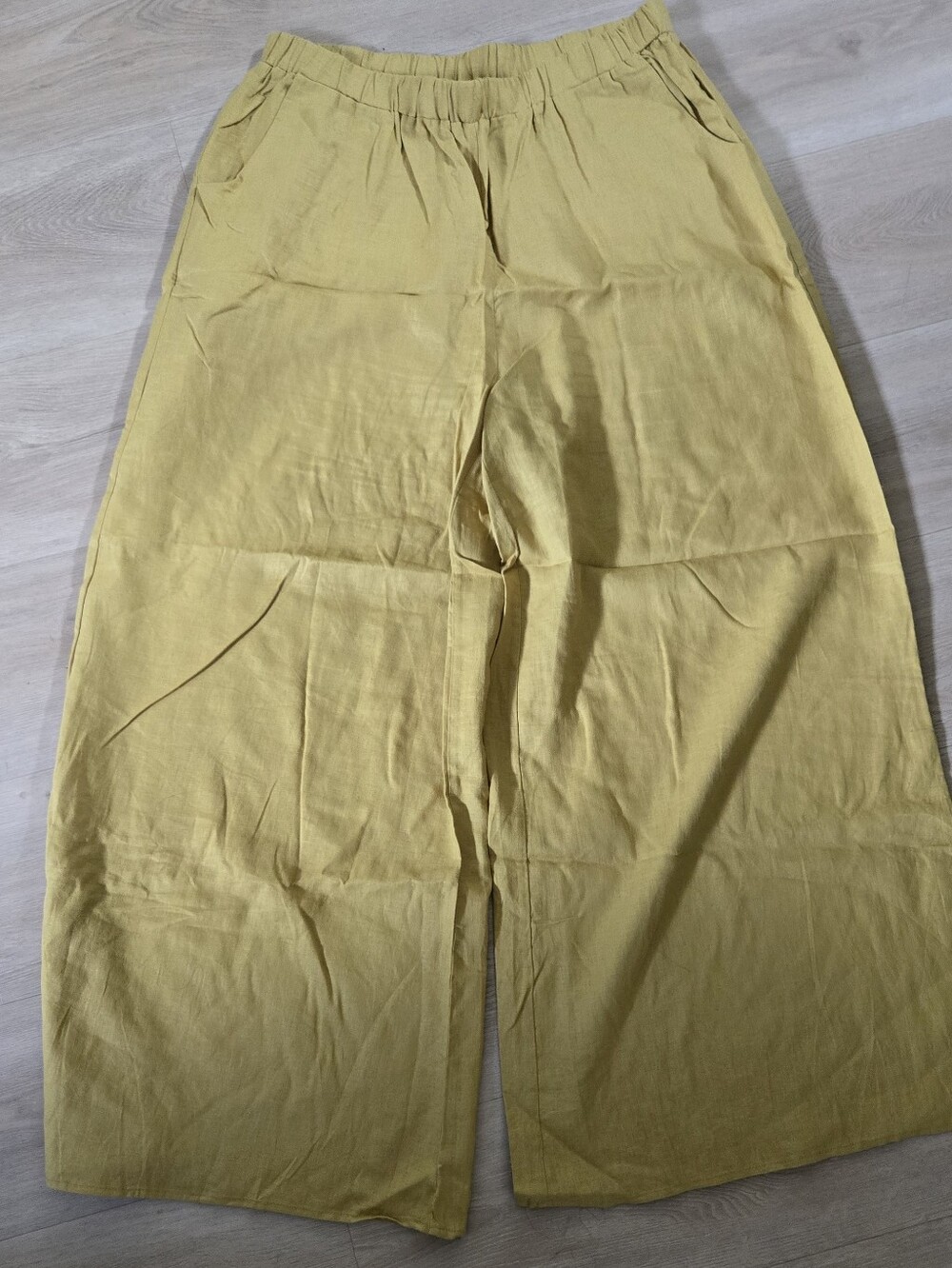 Linen Blend Wide Leg Pants